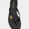 Schwarze Ralph Lauren Emalia Zehentrenner aus Nappaleder für Damen Schwarze Ralph Lauren Emalia Zehentrenner aus Nappaleder für Damen