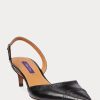 Schwarze Ralph Lauren Garland Slingback-Pumps aus Kalbsleder für Damen Schwarze Ralph Lauren Garland Slingback-Pumps aus Kalbsleder für Damen