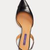 Schwarze Ralph Lauren Garland Slingback-Pumps aus Kalbsleder für Damen Schwarze Ralph Lauren Garland Slingback-Pumps aus Kalbsleder für Damen