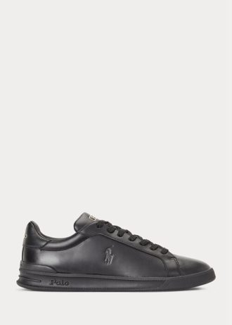 Schwarze Ralph Lauren Heritage Court II Leder-Sneaker für Herren