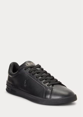 Schwarze Ralph Lauren Heritage Court II Leder-Sneaker für Herren