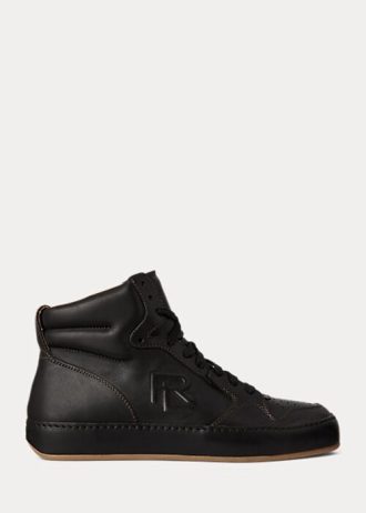Schwarze Ralph Lauren Jaemyn High-Top-Sneakers aus Kalbsleder für Damen Schwarze Ralph Lauren Jaemyn High-Top-Sneakers aus Kalbsleder für Damen