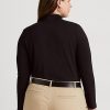 Schwarze Ralph Lauren Jersey-Rollkragenoberteile für Damen Schwarze Ralph Lauren Jersey-Rollkragenoberteile für Damen