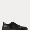 Schwarze Ralph Lauren Jinett Low-Top-Sneakers aus Wildleder und Leder für Damen Schwarze Ralph Lauren Jinett Low-Top-Sneakers aus Wildleder und Leder für Damen