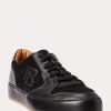 Schwarze Ralph Lauren Jinett Low-Top-Sneakers aus Wildleder und Leder für Damen Schwarze Ralph Lauren Jinett Low-Top-Sneakers aus Wildleder und Leder für Damen