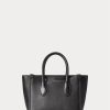 Schwarze Ralph Lauren Leder Mini Sloane Satchel-Taschen für Damen Schwarze Ralph Lauren Leder Mini Sloane Satchel-Taschen für Damen