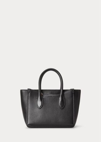 Schwarze Ralph Lauren Leder Mini Sloane Satchel-Taschen für Damen