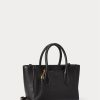 Schwarze Ralph Lauren Leder Mini Sloane Satchel-Taschen für Damen Schwarze Ralph Lauren Leder Mini Sloane Satchel-Taschen für Damen
