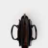 Schwarze Ralph Lauren Leder Mini Sloane Satchel-Taschen für Damen Schwarze Ralph Lauren Leder Mini Sloane Satchel-Taschen für Damen