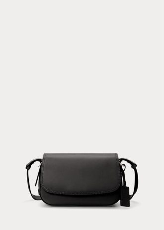 Schwarze Ralph Lauren Leder-Umhängetaschen „Maddy“ für Damen
