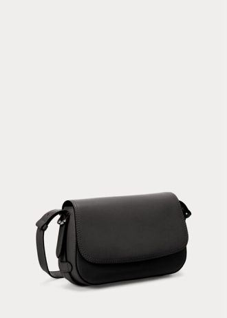 Schwarze Ralph Lauren Leder-Umhängetaschen „Maddy“ für Damen