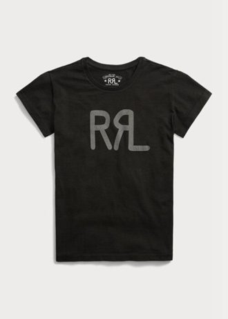 Schwarze Ralph Lauren Logo Baumwolljersey T-Shirts für Damen Schwarze Ralph Lauren Logo Baumwolljersey T-Shirts für Damen