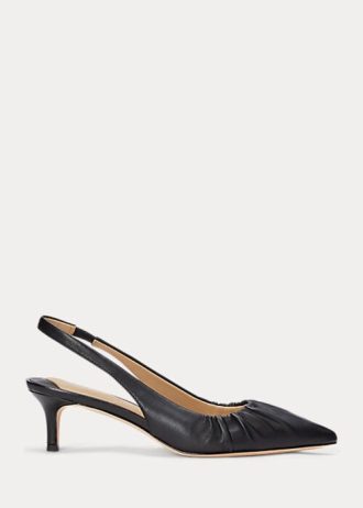 Schwarze Ralph Lauren Lolah Slingback-Pumps aus Nappaleder für Damen