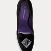 Schwarze Ralph Lauren Marion bestickte Samt-Pumps für Damen Schwarze Ralph Lauren Marion bestickte Samt-Pumps für Damen