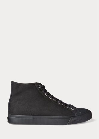 Schwarze Ralph Lauren Mayport Canvas-Sneaker für Herren