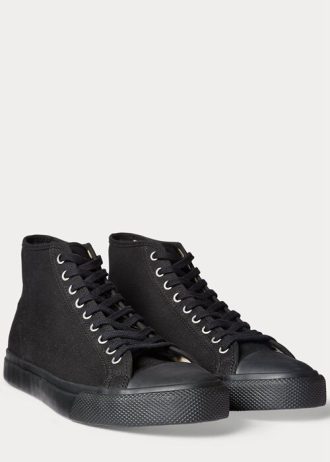Schwarze Ralph Lauren Mayport Canvas-Sneaker für Herren