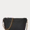 Schwarze Ralph Lauren Mini Sloane Umhängetaschen aus Leder für Damen Schwarze Ralph Lauren Mini Sloane Umhängetaschen aus Leder für Damen