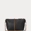 Schwarze Ralph Lauren Mini Sloane Umhängetaschen aus Leder für Damen Schwarze Ralph Lauren Mini Sloane Umhängetaschen aus Leder für Damen