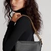 Schwarze Ralph Lauren Mini Sloane Umhängetaschen aus Leder für Damen Schwarze Ralph Lauren Mini Sloane Umhängetaschen aus Leder für Damen