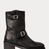 Schwarze Ralph Lauren Payge Vachetta-Lederstiefel für Damen Schwarze Ralph Lauren Payge Vachetta-Lederstiefel für Damen