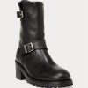Schwarze Ralph Lauren Payge Vachetta-Lederstiefel für Damen Schwarze Ralph Lauren Payge Vachetta-Lederstiefel für Damen