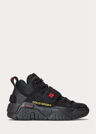 Schwarze Ralph Lauren PS100 High-Top-Sneaker für Herren