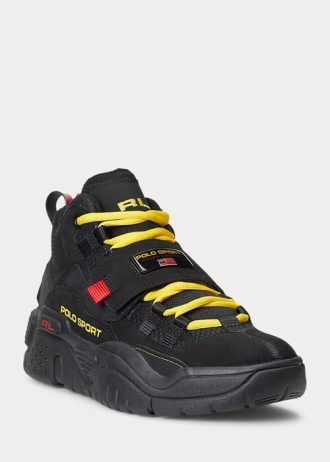Schwarze Ralph Lauren PS100 High-Top-Sneaker für Herren