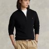 Schwarze Ralph Lauren Pullover aus Baumwolle mit Viertelreißverschluss und Netzstrick für Herren Schwarze Ralph Lauren Pullover aus Baumwolle mit Viertelreißverschluss und Netzstrick für Herren
