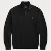 Schwarze Ralph Lauren Pullover aus Baumwolle mit Viertelreißverschluss und Netzstrick für Herren Schwarze Ralph Lauren Pullover aus Baumwolle mit Viertelreißverschluss und Netzstrick für Herren