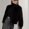 Schwarze Ralph Lauren Raygan Shearling-Bomberjacken für Damen Schwarze Ralph Lauren Raygan Shearling-Bomberjacken für Damen
