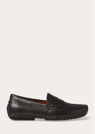 Schwarze Ralph Lauren Reynold Full-Grain Driver Freizeitschuhe für Herren