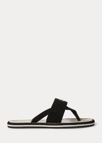 Schwarze Ralph Lauren Rosalind Hausschuhe für Damen