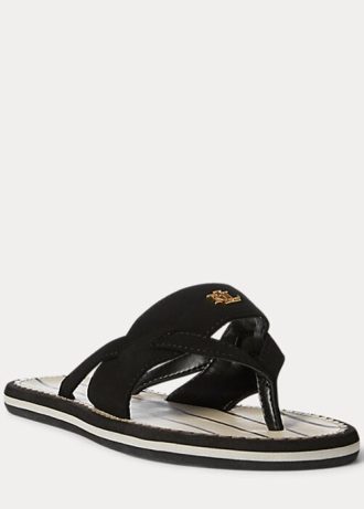 Schwarze Ralph Lauren Rosalind Hausschuhe für Damen