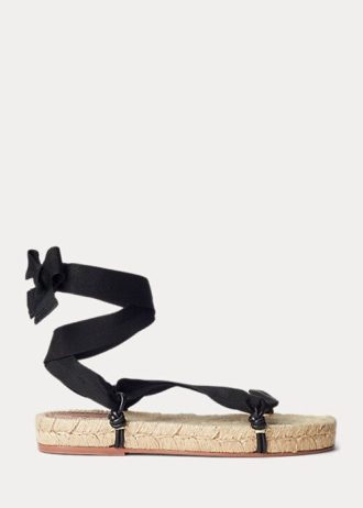 Schwarze Ralph Lauren Schnürsandalen für Damen Schwarze Ralph Lauren Schnürsandalen für Damen