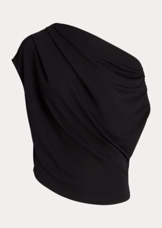 Schwarze Ralph Lauren Stretch-Jersey-Oberteile für Damen