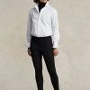 Schwarze Ralph Lauren Stretch-Ponte-Leggings mit Biesen und Steg für Damen Schwarze Ralph Lauren Stretch-Ponte-Leggings mit Biesen und Steg für Damen