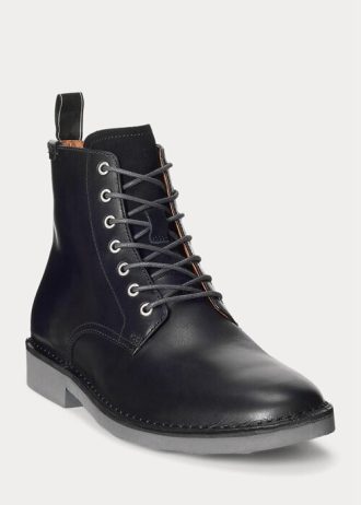 Schwarze Ralph Lauren Talan Lederstiefel für Herren