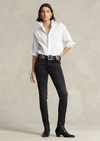 Schwarze Ralph Lauren Tompkins Skinny Jeans für Damen