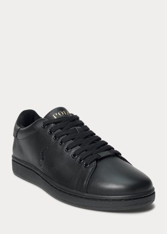 Schwarze Ralph Lauren Wilton Leder-Sneaker für Herren