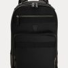 Schwarze Reiserucksäcke mit Lederbesatz von Ralph Lauren für Herren Schwarze Reiserucksäcke mit Lederbesatz von Ralph Lauren für Herren