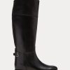 Schwarze Reitstiefel „Sallen“ aus Kalbsleder für Damen von Ralph Lauren Schwarze Reitstiefel „Sallen“ aus Kalbsleder für Damen von Ralph Lauren