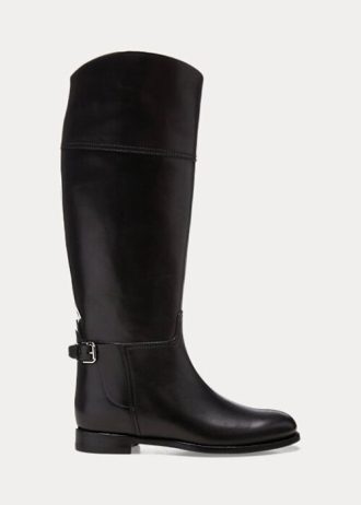 Schwarze Reitstiefel „Sallen“ aus Kalbsleder für Damen von Ralph Lauren