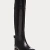 Schwarze Reitstiefel „Sallen“ aus Kalbsleder für Damen von Ralph Lauren Schwarze Reitstiefel „Sallen“ aus Kalbsleder für Damen von Ralph Lauren
