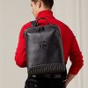 Schwarze Rucksäcke aus gestepptem Leder von Ralph Lauren für Herren