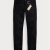 Schwarze Slim Fit-Jeans mit schwarzer Selvedge-Optik für Herren von Ralph Lauren Schwarze Slim Fit-Jeans mit schwarzer Selvedge-Optik für Herren von Ralph Lauren