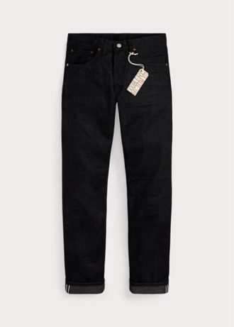 Schwarze Slim Fit-Jeans mit schwarzer Selvedge-Optik für Herren von Ralph Lauren
