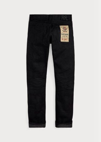 Schwarze Slim Fit-Jeans mit schwarzer Selvedge-Optik für Herren von Ralph Lauren
