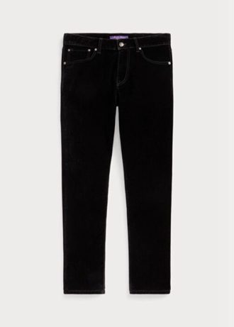 Schwarze Slim Fit Stretch-Samtjeans für Herren von Ralph Lauren