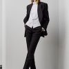 Schwarze Smokinghose „Alaina“ von Ralph Lauren aus Jacquard für Damen Schwarze Smokinghose „Alaina“ von Ralph Lauren aus Jacquard für Damen
