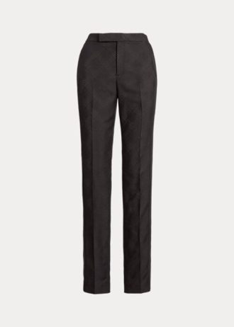 Schwarze Smokinghose „Alaina“ von Ralph Lauren aus Jacquard für Damen Schwarze Smokinghose „Alaina“ von Ralph Lauren aus Jacquard für Damen